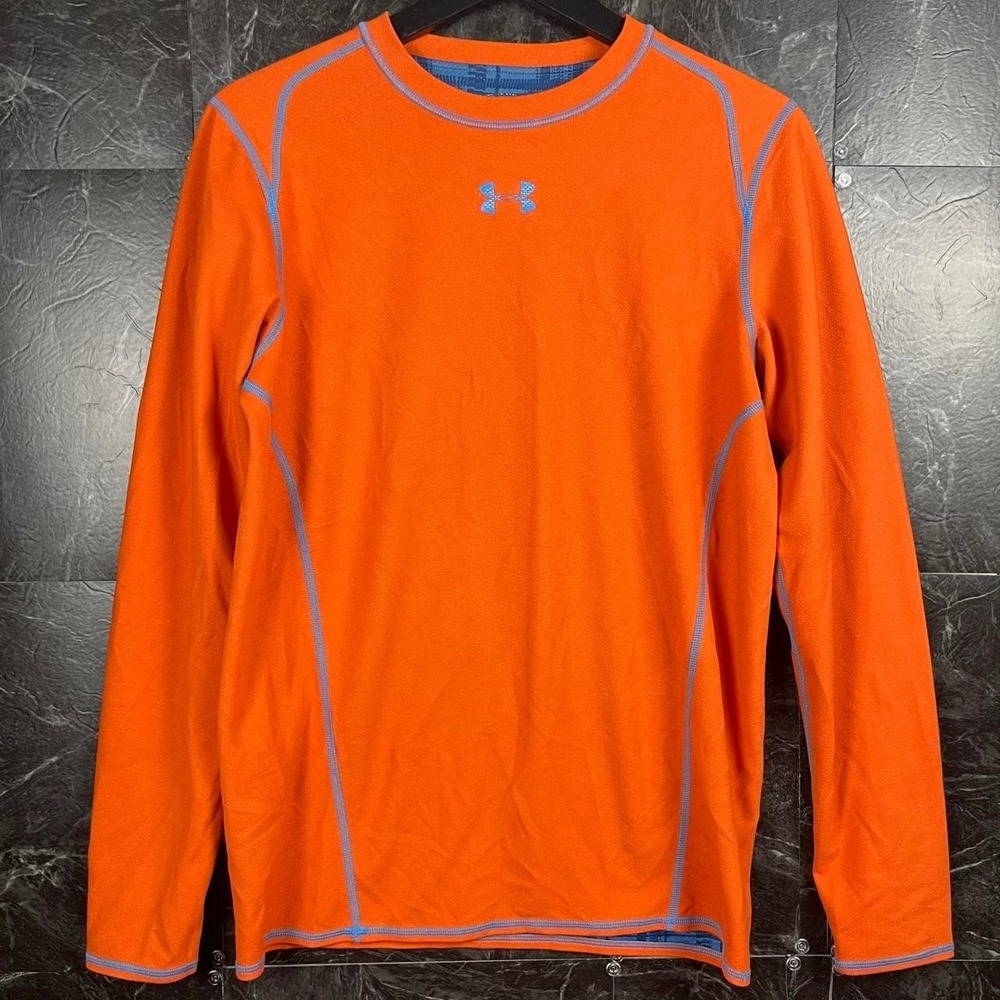 Under Armour Orange Retro Tech Sportswear Running Sleeve Shirt Fits Small